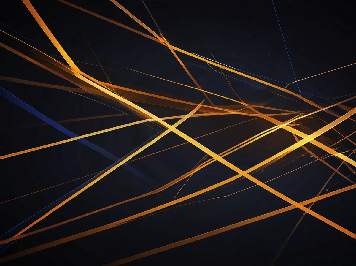 Many scattered light trails converging into one channel
